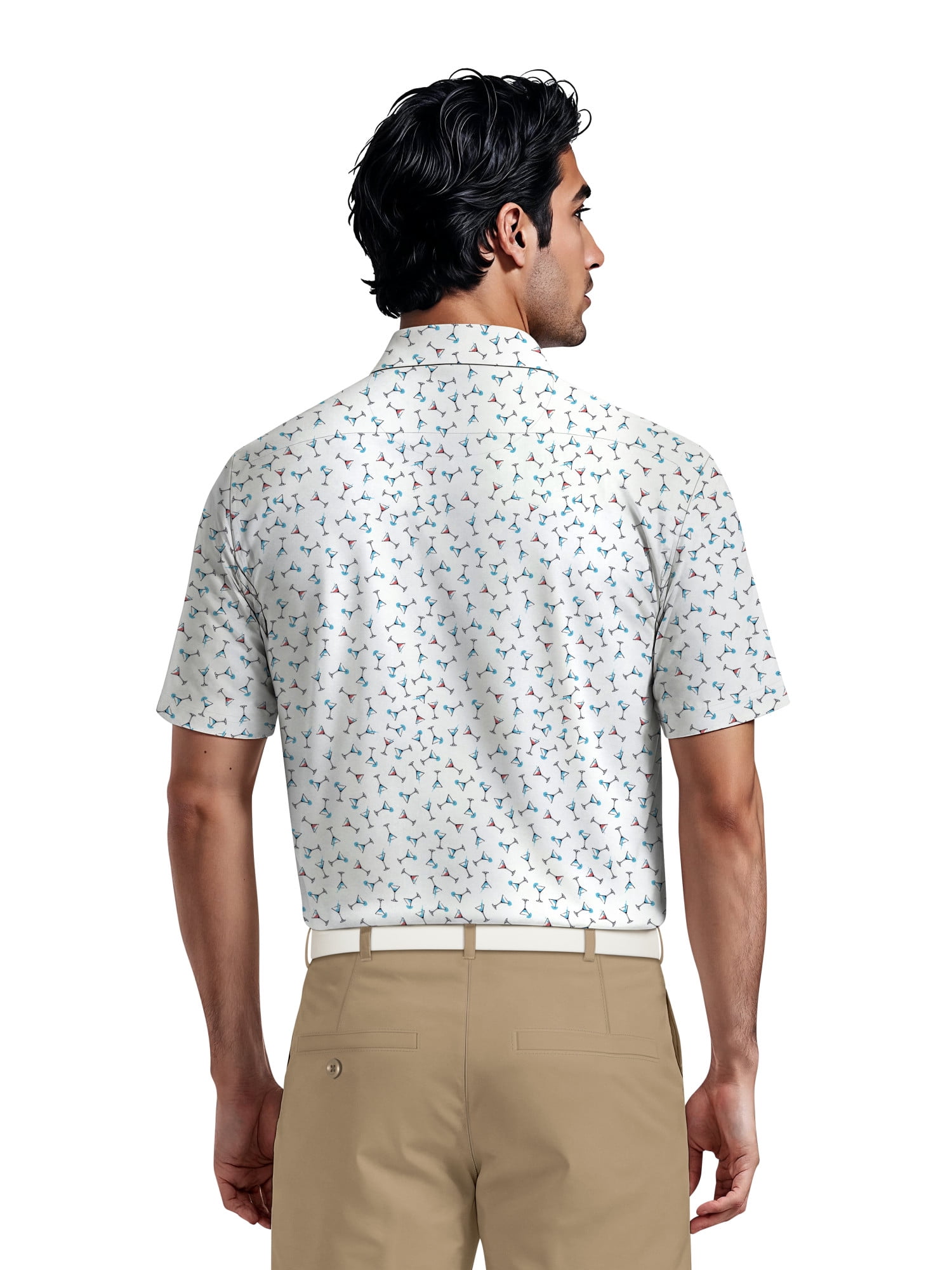 Ben Hogan Men's & Big Men's Performance Martini Printed Short Sleeve Polo Shirt, up to 5XL