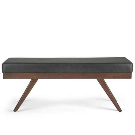 Simpli Home - Chanelle Mid Century Ottoman Bench - Distressed Black