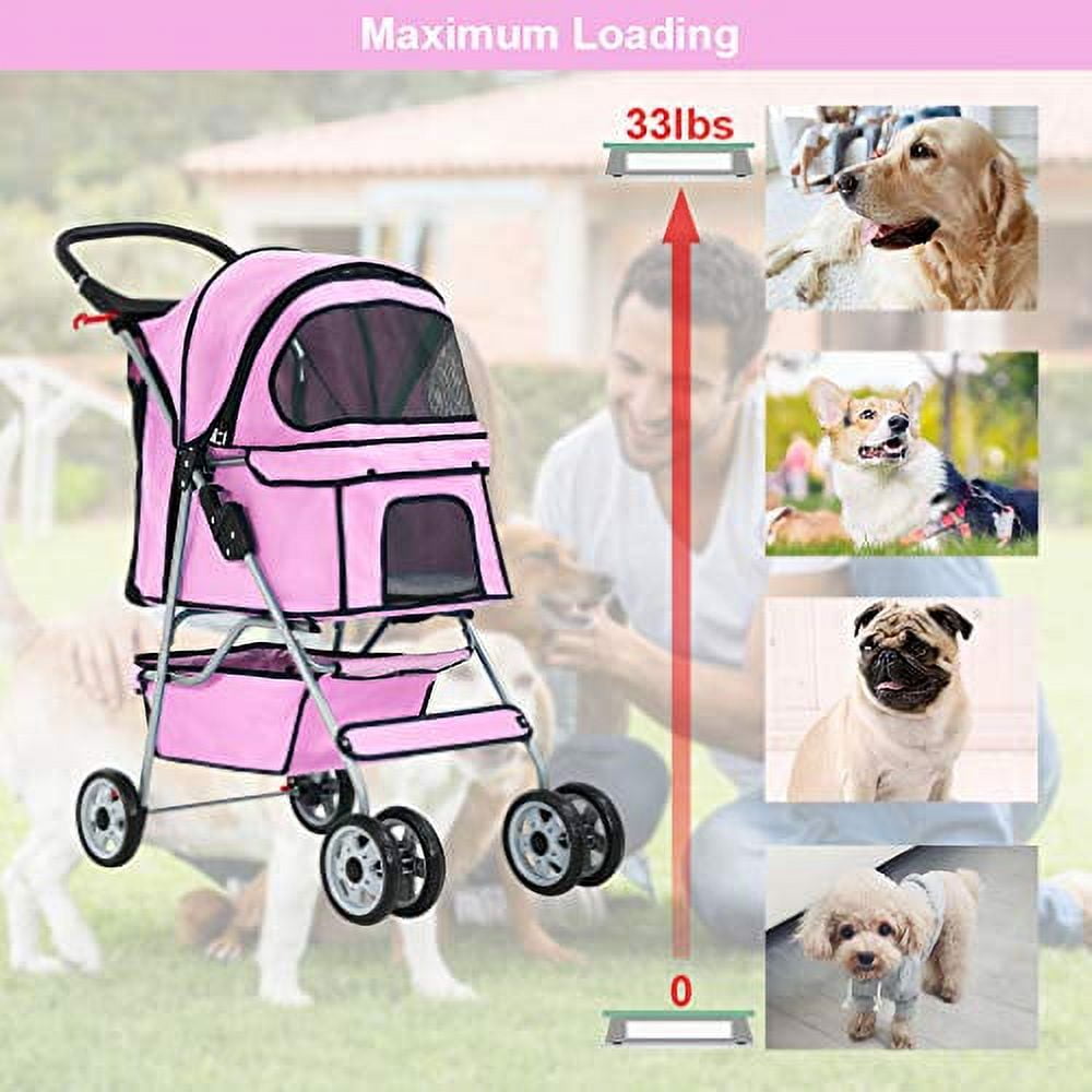 Pink pet fashion stroller