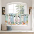 thumbnail image 2 of Easter Tier Curtains 36 Inch Length, Spring Watercolor Bunny Eggs Wood Grain Teal Blue Cafe Short Curtains for Bathroom Over Sink, Small Kitchen Curtain Light Filtering Drapes 2 Panels 27.5"Wx36"L, 2 of 8