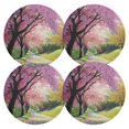 thumbnail image 3 of Round Grid Placemat ,One Sizex4, Round Placemat, PVC Plate Mat，15.4 Inch Non-Slip and Heat Resistant, Table Placemat, Dining Room Placemat Beautiful Tree in Spring, 3 of 7