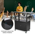 thumbnail image 6 of AOILE Height Adjustable Rolling AV Cart with Lockable Cabinet – Sturdy Steel Shelves, Mobile Design for Secure Equipment Storage, 6 of 7