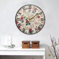 thumbnail image 4 of Round Clock Wall Clock Decorative Clock 9.5" Sizes Red Small Floral Pattern, 4 of 9