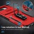thumbnail image 3 of For Google Pixel 9A Slim Fit Shockproof Hybrid with Slide Camera Cover & Rotated Ring Kickstand, [Military-Grade] Phone Case For Google Pixel 9A 6.3",Red,For Google Pixel 9A, 3 of 8