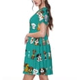 thumbnail image 2 of Haiem Cartoon Dogs Pattern Women's Short-Sleeve Scoop Neck Swing Dress, 2 of 6