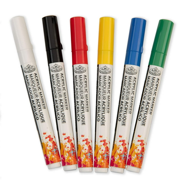 Royal & Langnickel 6 Piece Acrylic 2.0 mm Reversible Tip Primary