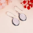 thumbnail image 3 of Pink Rose Quartz - Brazil 925 Sterling Silver Earring V764, Rose Quartz Earring, Gemstone Earring, Handmade Earring, Pink Earring, Oval Earring, Gift, 3 of 4