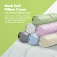 thumbnail image 5 of Cotton Fabric 4x12" Neck Roll Pillowcase - Soft Washable Sateen Weave Pillow Cover - Made in USA, White, 5 of 9