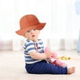 thumbnail image 4 of Baby Summer Bucket Hat Sun Protection Infant Wide Brim Fisherman Hat with Chin Strap, 4 of 6