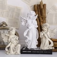 thumbnail image 3 of Adornos de personajes Escultura de corazón de niña de resina Adornos pequeños de escritorio Adornos Ángeles Lindo Retro Flor Hada, 3 of 5