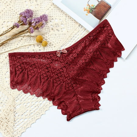 Upioiwer Bikini Underwear For Women Underwear Women Pack Briefs Panties For Women Crochet Lace Lace Up Panty Sexy Hollow Out Underwear Calzones De Algodón Para Mujer Womens Panties Cotton Womens