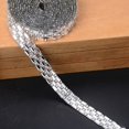 thumbnail image 1 of Lefu Silver Rhinestone Ribbon Beaded Iron On Applique Trim Bridal Embellishments, 1 of 5