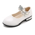 thumbnail image 2 of ITSAME Girls Dress Shoes, Ankle Strap Low Block Heel Closed Toe Kids Wedding Party Princess Shoes White 10M(Little Kids), 2 of 6