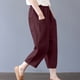 thumbnail image 4 of Moda Mujer Verano Casual Suelto Algodón Y Lino Bolsillo Sólido Pantalones Pantalones Odeerbi ODB-6, 4 of 9