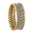 thumbnail image 3 of 4.00Ct Round Natural Diamond Concave Women's 3Row Anniversary Wedding Eternity Band Ring 10k Gold HI SI2, 3 of 3