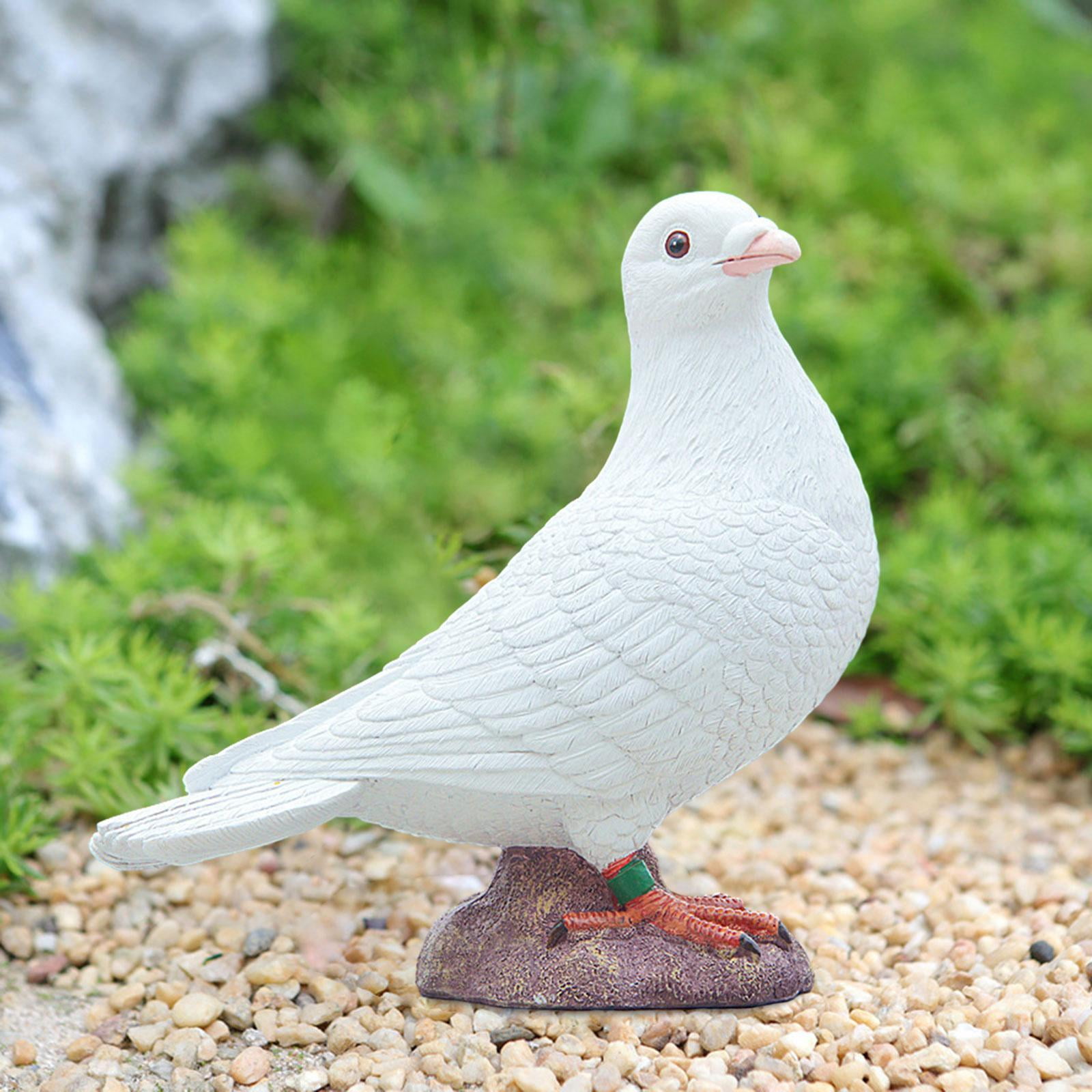 ピジョン 置物 ホワイト kesoto White Pigeon Figurine, Resin