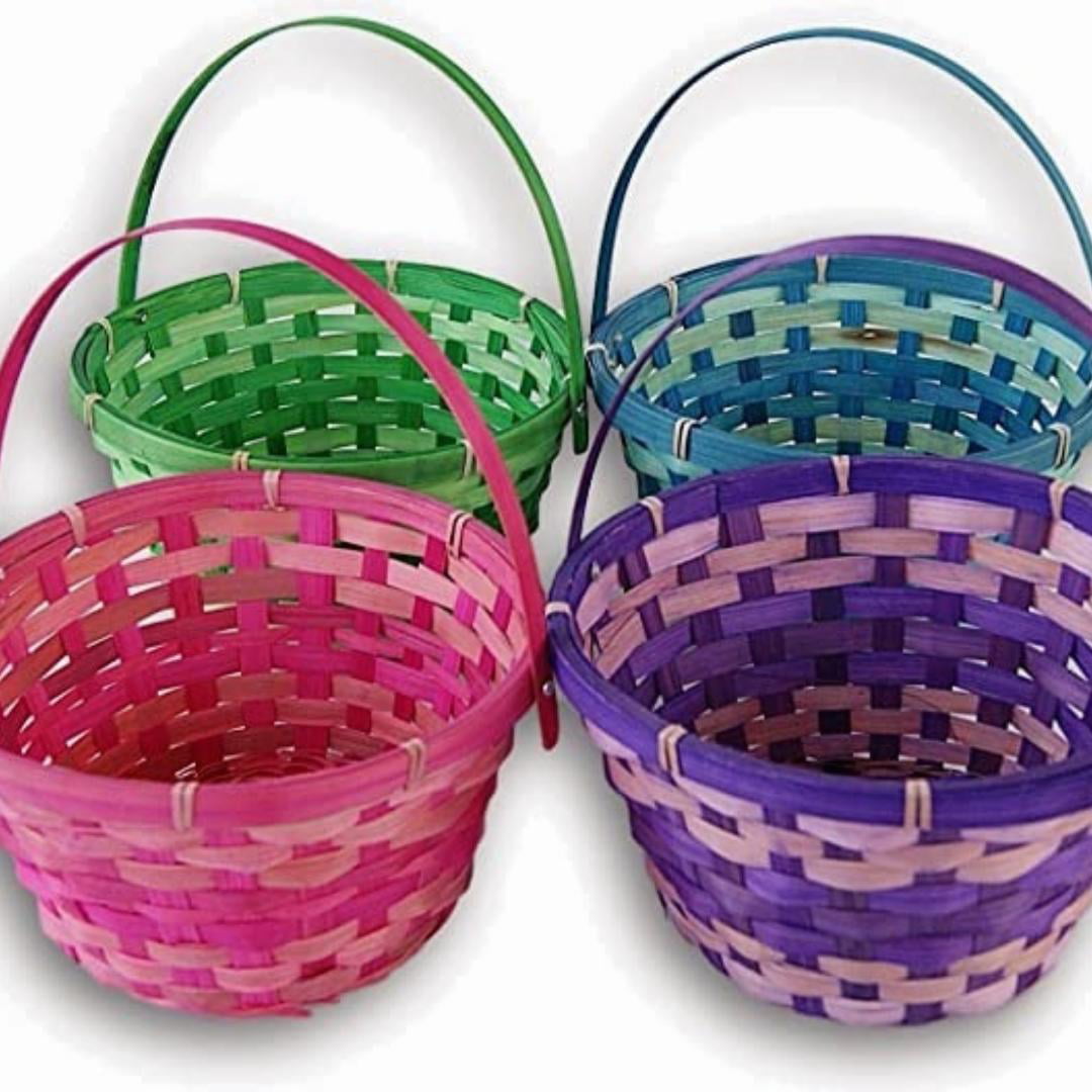 Northeast Home Goods Multicolor Satin Ribbon Easter Grass Basket