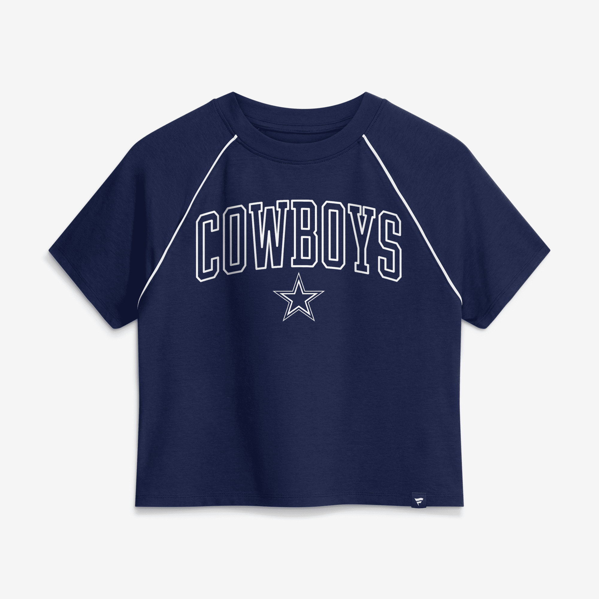 Women's Fanatics Navy Dallas Cowboys Offensive Scheme Raglan Tri-Blend Cropped Top