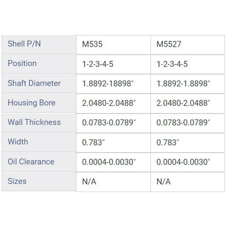 MAIN BRNG TOY GM 1.6L 4AF