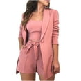 thumbnail image 2 of SBYOJLPB Women'S Shorts Women Sets Solid Three-Piece Women'S Suit with Vest + Suit Jacket + Shorts, 2 of 7