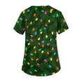thumbnail image 4 of Stichou Women's Christmas Scrubs Tops Plus Size Christmas Tree Graphic Short Sleeve Nursing Uniform Funny V-Neck Comfy Stretchy Scrub with Pockets Dark Green 5XL, 4 of 5