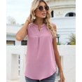 thumbnail image 6 of Women'S Summer Casual Sleeveless V Neck Lace Trim Tank Tops Loose Blouse Tees Pink S, 6 of 9
