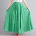 thumbnail image 6 of ShomPort Women's Linen Skirts Summer Elastic High Waist Flowy Maxi Skirts Dance Vacation Skirts, 6 of 6