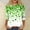 #Green, variant on 3/4 Sleeve St Patrick's Day Shirts for Women Basic Tees Funny Cute Saints Tops Green Clover T-Shirts Shamrock Print Shirts Lucky Irish Shamrock Graphic Shirts Festival Party Tops Blouse Crew Neck