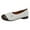 Beige, variant on ZTTD Ladies Fashion Color Blocking Leather Shallow Comfort Soft Sole Flat Casual Shoes