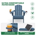 thumbnail image 2 of KINGYES Outdoor Folding HDPE Adirondack Chair with Dual Cup Holders - Patio & Outdoor Lounge, Deck, Weather - Resistant , Blue, 2 of 12