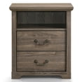 thumbnail image 3 of Furniture of America Chara Modern Wood 2-Drawer Nightstand with Open Top Shelf, Dark Gray, 3 of 14