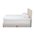 thumbnail image 3 of Baxton Studio Ramon Modern and Contemporary Beige Linen Fabric Upholstered King Size Panel Bed with Nailhead Trim, 3 of 9