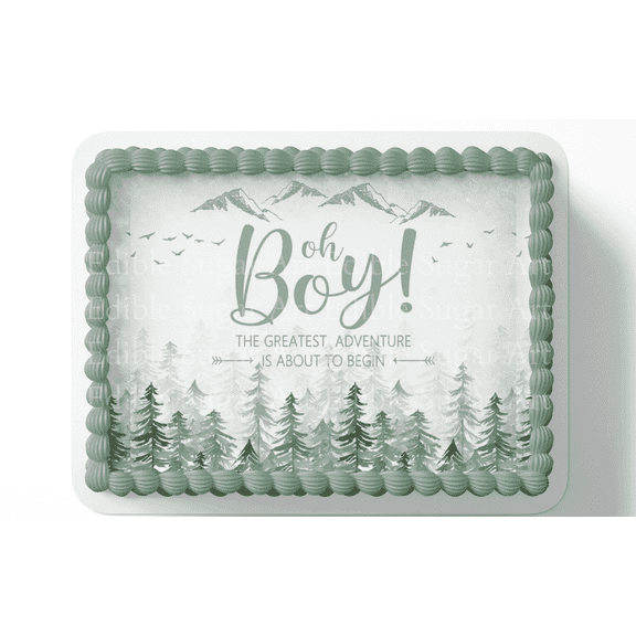 Woodland Baby Shower Cake Topper Edible Image Forest Friends Baby Shower Woodland Party Decorations