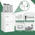 thumbnail image 6 of MIIIKO 2 Drawer File Cabinet,Metal Small Filing Cabinets with Lock,15.1IN Wide Storage A4/F4/Letter/Legal for Home Office-Assembly Required (2 Drawer-White), 6 of 6