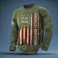 thumbnail image 2 of KHONTS Men's USA 250th Anniversaries T Shirts Long Sleeve Crew Neck Printed Tees Slim Fit Casual Fashion Tops Army Green S, 2 of 5