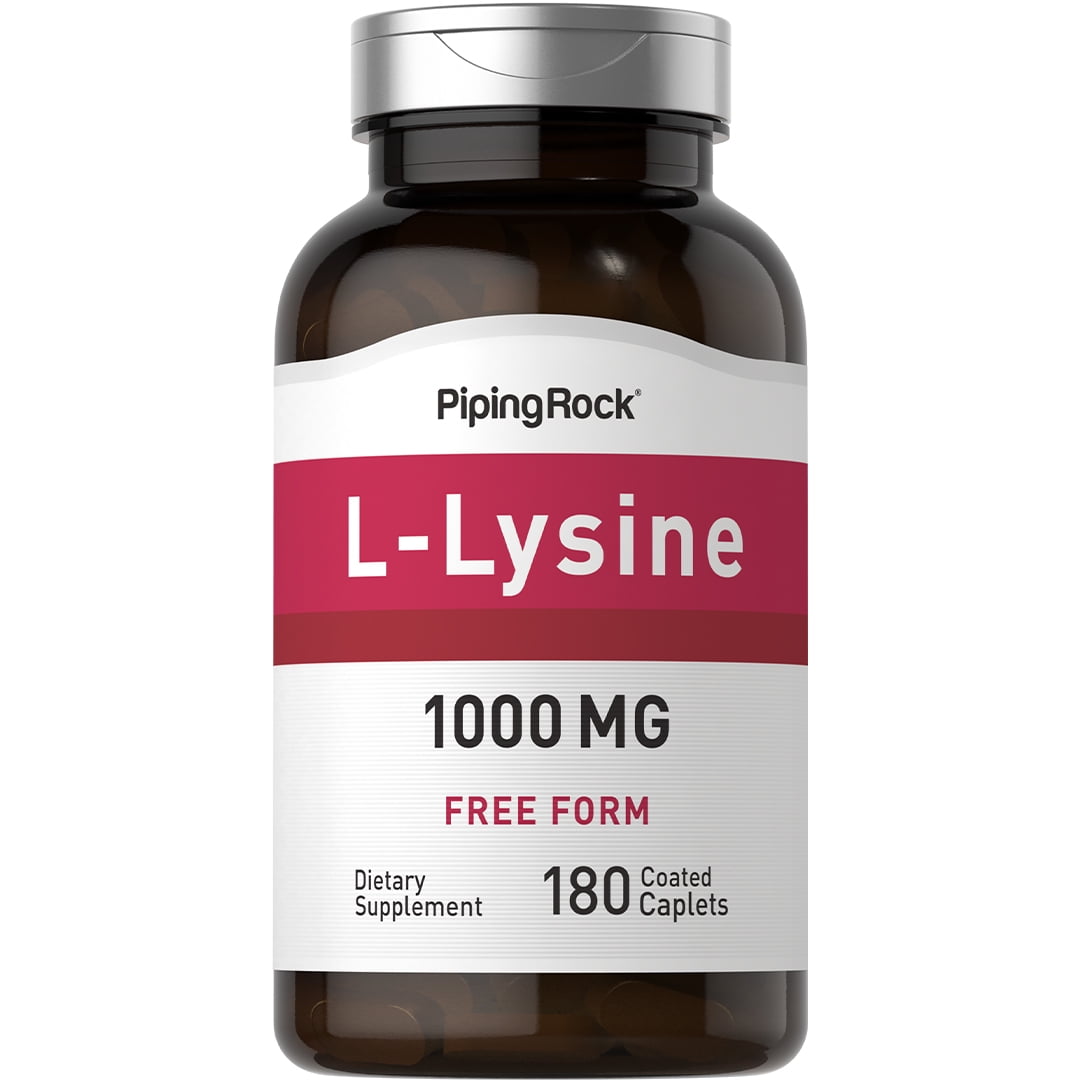 LLysine (Free Form) 1000 mg 180 Coated Caplets NonGMO, Gluten