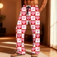 thumbnail image 2 of LIaqionyy Valentine's Day for Men's Pajamas Pants Casual Plaid Loose Lightweight Lounge Sleepwear with Pockets Pink, 2 of 7