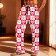 thumbnail image 2 of Ceisia Mens Pajamas Pants Valentine's Day Couple Unisex Hearts Print Plaid Lounge With Pockets Sleep Bottoms Pink S Gift, 2 of 9
