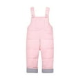 thumbnail image 4 of Jinhomg Baby Kids Warm Outfits 2 Piece Windproof Snowsuit Thermal Cozy Long Sleeve Hooded Puffer Coat with Snowboard Overalls Set Toddler Daily Wear Winter Saving Pink 18 Months, 4 of 6