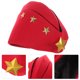thumbnail image 2 of GAXIRE Sombrero de baile marinero, espectáculo de danza cuadrada, abanico de velero, azafata, barco, boinas de cuatro estrellas de otoño, gorra militar (roja), 2 of 4