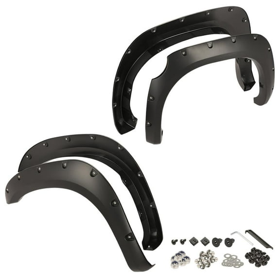 PIT66 Fender Flares Pocket Rivet Style Wheel Textured 4Pcs Fit for 2007-2013 Toyota Tundra