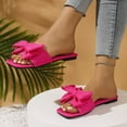 thumbnail image 6 of Censtreet Women's Bow Flat Sandals Dressy Open Toe Sandals Comfortable Slip On Slide Sandals, 6 of 9