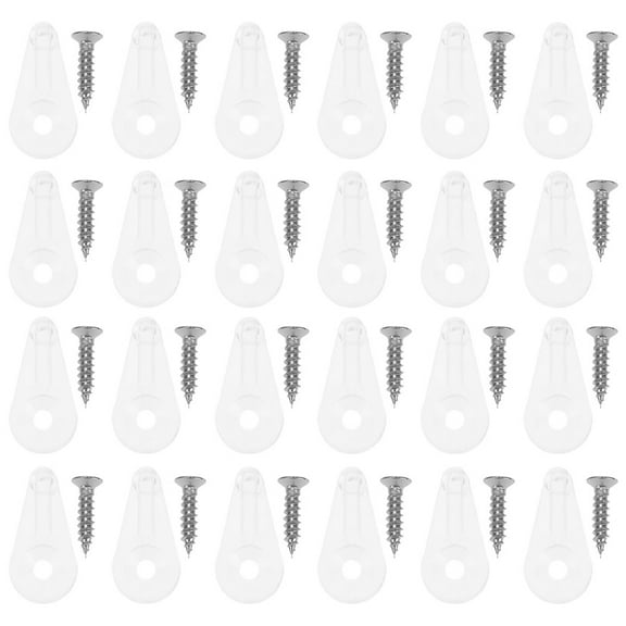 WHAMVOX 50Pcs Multi-Functional Glass Retainer Clips Glass Retainer Clips Closet Glass Panel Clips Heavy Mirror Mounting Clips Screws Included