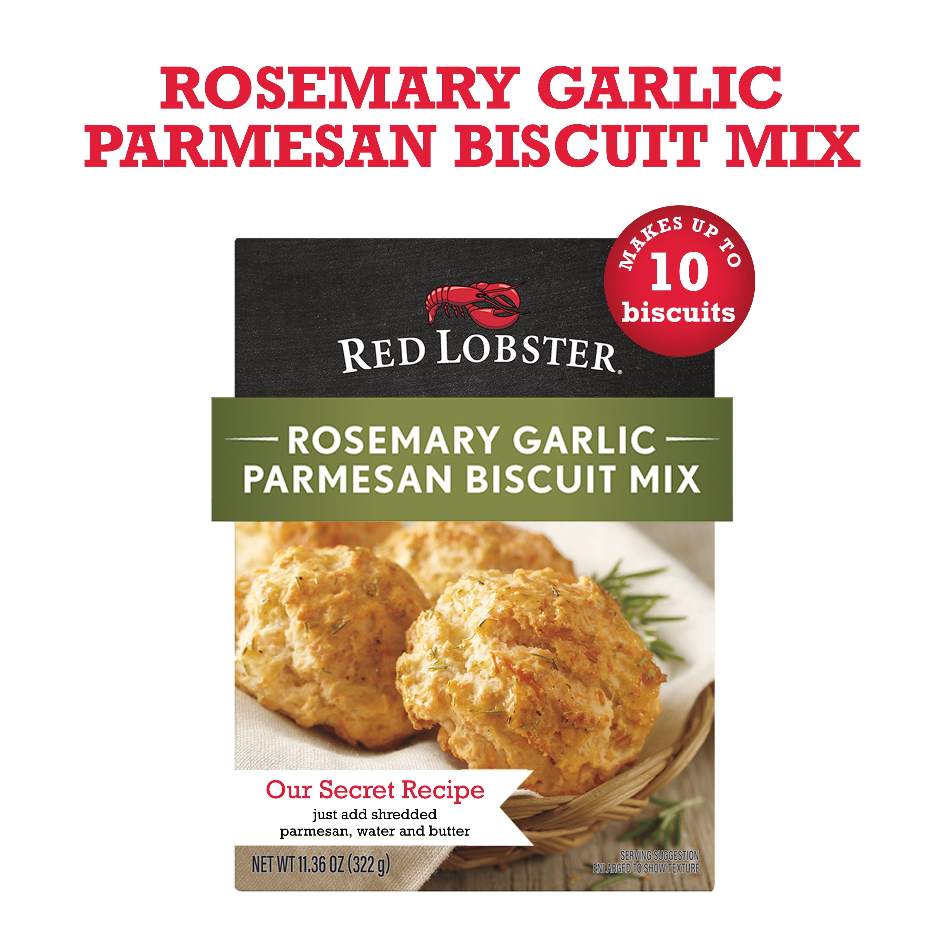 (8 pack) Red Lobster Rosemary Garlic Parmesan Biscuit Mix, Rosemary Garlic Herb Seasoning Included, 11.36 Oz Box