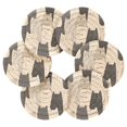 thumbnail image 7 of Yayeee 6 PCS Drink Coasters with Holder Set Woven Absorbent Round Tabletop Hot Pad, White Cute Cats, 7 of 7