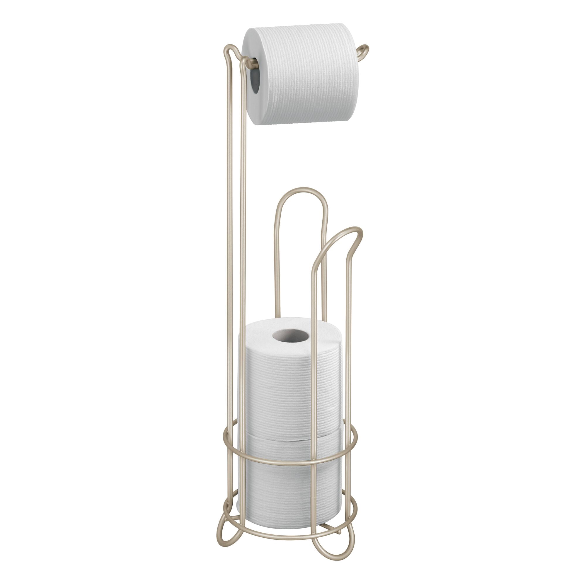 iDesign Classico Toilet Paper Roll Holder with Stand, Satin