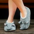 thumbnail image 2 of Cozylook Cute Animal Slipper Socks for Toddler Kids Girls Women, Fuzzy Fluffy Sherpa Lined, Non-Slip Indoor House Shoes, Cozy Birthday Christmas Gifts, Elephant Adult 9-10, 2 of 6