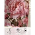 thumbnail image 6 of Sheer Curtains 54 Inch Length 2 Panels Set for Kitchen, Pink Roses Semi Sheer Curtains for Windows, Spring Floral Elegant Pastoral Butterfly Retro Voile Window Treatments Rod Pocket Curtain, 6 of 7