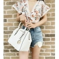 thumbnail image 4 of Michael Kors Charlotte Large Top Zip Satchel Optic White Leather Crossbody, 4 of 4