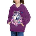thumbnail image 3 of DISNIMO Wolf Flower Hoodie Boys Pullover Hoodies Size 8-10 Girls Hoodie Sweatshirt with Pockets Children Long Sleeve Hoodie Boys and Girls Hoodie Fall Streetwear Hoodie Kids Butterfly Hoodie, 3 of 7